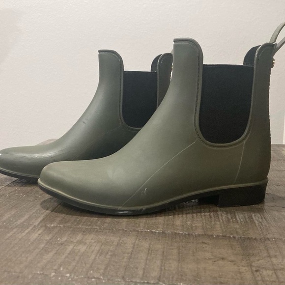 Sam Edelman Tinsley green rubber ankle rain winter boots - Picture 1 of 8